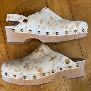 J Crew Calf-Hair Clogs